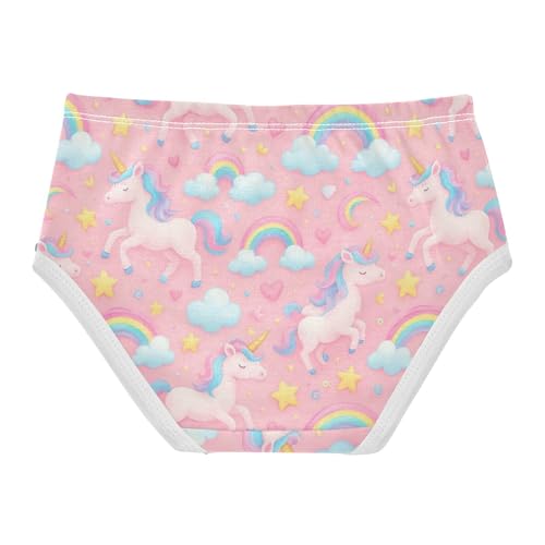 Joisal Cute Unicorn Rainbows Pink Toddler Underwear Floral 2t Cotton Panties for Girl Colorful Briefs Kids Undies2