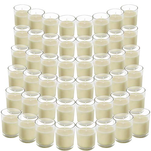 Belle Vous Velas en Vaso de Cristal - 48x Velas Decorativas sin