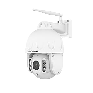 Foscam Cámara IP Domo PTZ Wi-Fi para Exteriores de 8MP con focos y Seguimiento Inteligente SD8P Blanca