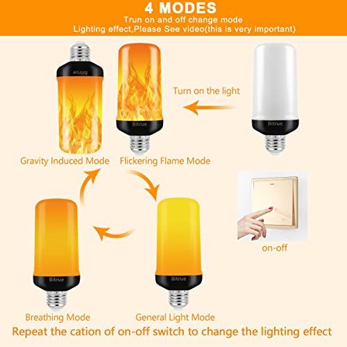 Bitrue-LED-Flame-Effect-Light-Bulb-4-Modes-Flame-Light-Bulbs-E26-Base-Fire-Light-Bulb-with-Gravity-SensorFlickering-Light-Bulbs-Halloween-Home-Party4-Pack Bitrue LED Flame Effect Light Bulb 4 Modes Flame Light Bulbs E26 Base Fire Light Bulb with Gravity SensorFlickering Light Bulbs Halloween Home Party4 Pack