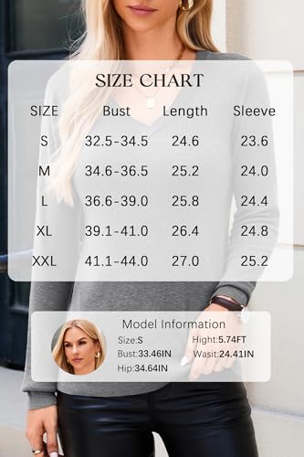 Image of Arach&Cloz Women's Wool Blend Fall Sweaters Business Casual Outfits 2026 | Soft&Breathable Pullover, Long Sleeve, V-Neck, Relaxed Fit Workwear, Business Casual, Teacher Outfits