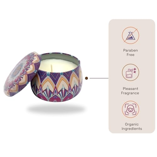 Image of Mandala Candle | Handcrafted Scented Wax Jar with Intricate Mandala Design | Spiritual Home Decor & Gift (EarthSong Mandala)
