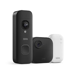 Blink Outdoor 4 and Battery Doorbell 2K+ (newest model) — Two-year battery 1080p camera and 2K battery doorbell. Sync Module Core included — 1 Camera + Doorbell (Black)