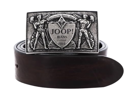 Ceinture en cuir Joop! marron foncé 4,0 cm W95 Buckle Jeans Belt pour homme