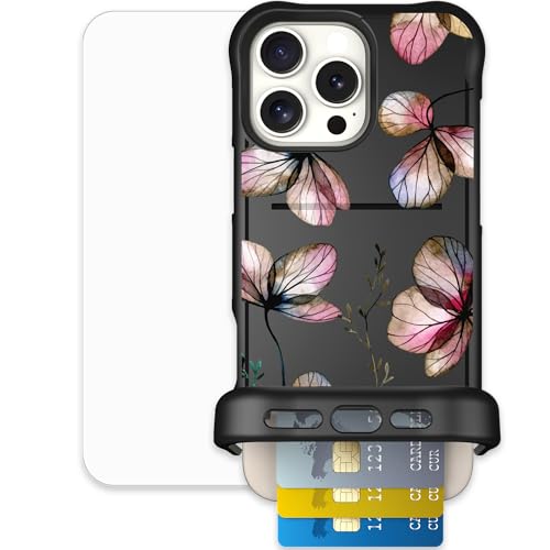 Scooch for iPhone 16 Pro Max Wallet Case, Wingmate, Dried Flowers