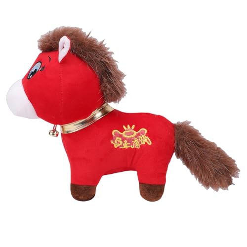 Zerodis Stuffed Animals Teddy Bears Other Decorative Items Animal Horse Figurine Doll with PP Cotton Fill and Bell Gold Collar for Chinese New Year Decor 2026 Year of The Horse Plush Toy (Sad) - Image 6