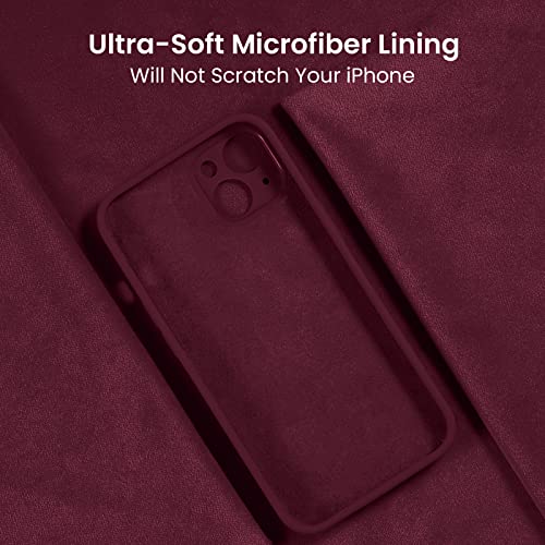 Image of FireNova Designed for iPhone 13 Case, Silicone Upgraded [Camera Protection] Phone Case, Soft Anti-Scratch Microfiber Lining Inside, 6.1 inch, Plum