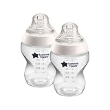 Sin BPA Tommee Tippee Biberones Closer to Nature, 260 ml, 2 unidades, transparente