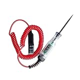 ZKFAR 1 PC Automotive Test Light Digital LED Circuit Tester, DC 3V-48V Inductive Test Pen, Auto Bidirectional Voltage Tester Electric Test Pen with Extended Spring Wire (Red)