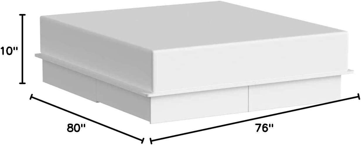 South Shore Step One Platform Bed with Drawers, King 80-in, Pure White