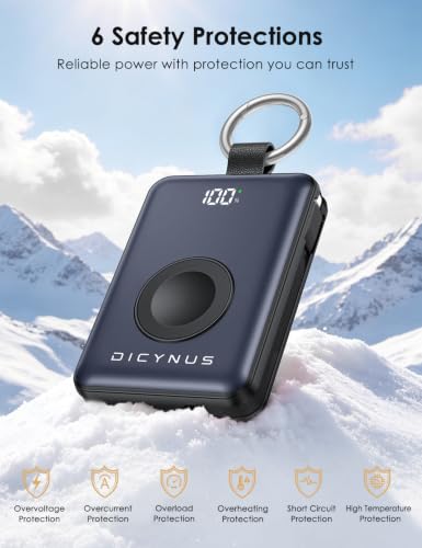 Portable Charger 5000mAh 20W Power Bank Built-in 2 Cables&iWatch Charger - image 8