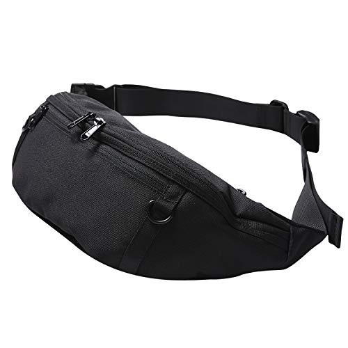 [Amazon限定ブランド] ウエストバッグ ウエストポーチ メンズ レディース 大容量 防水ポケット Mサイズ STREAM EXCHANGE (ブラック)