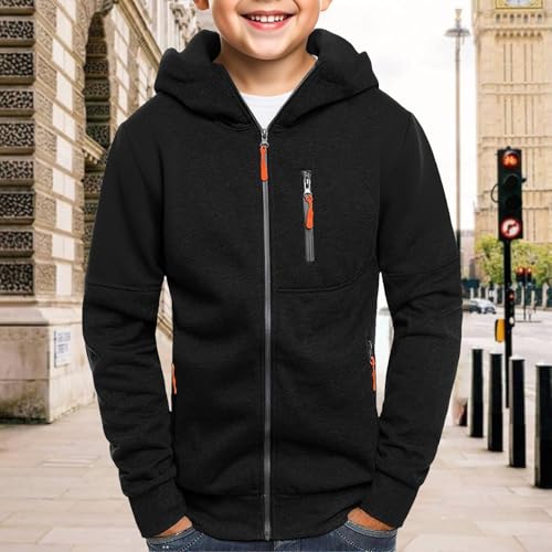 Moonker Boys Tactica1 Zip Up Hoodies Teen 2025 Fall Vintage Cargo Pullover Long Sleeve Sweatshirt Jacket With4