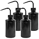 HTOBRIC 4 Stück 250ml Waschflasche Laborflasche Squeeze Flasche Sprühflasche Tattoo Waschflasche Waschen Flasche Kunststoff Quetschflasche (Schwarz)