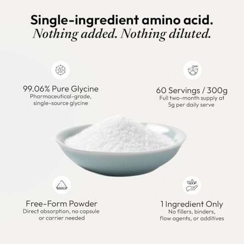 Image of AIWO Glycine Powder 300 g | 99.9% Pure Amino Acid | Supports Nervous System & Brain Health | Promotes Relaxation, Healthy Sleep & Cognitive Balance | 60 Servings