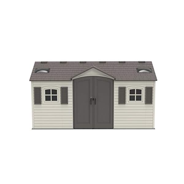 Lifetime 60079 Outdoor Storage Dual Entry Shed, 15 x 8 ft, Desert Sand - Image 7
