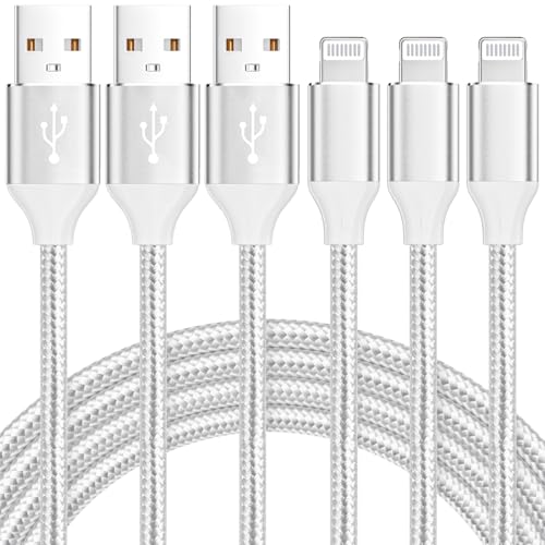 iphone 充電 ケーブル【2025新版 MFi認証】2M 3本セット 純正 ライトニングケーブル ナイロン編 断線防止 lightning ケーブル 急速充電&超高耐久 充電器 iPhone 14/14 Pro/14 Pro Max/13/13 Pro/12/12 Pro Max/11/X/8/iPad/AirPodsなど各種対応の商品画像（Amazon）