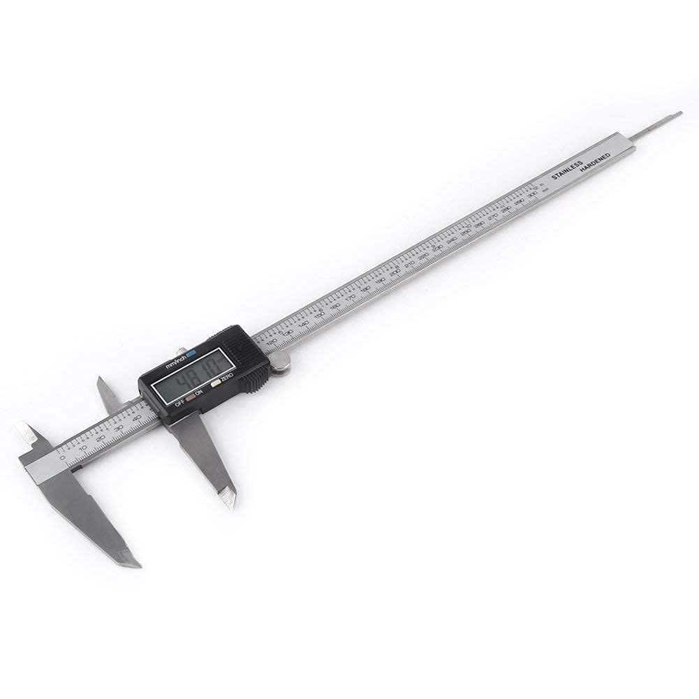 Calibrador Electrónico Pinza Profesional Digital Calidad con Fracciones y Milímetro Conversión 0 a 12 Pulgadas, Cuerpo Acero Inoxidable 300 mm Pantalla LCD Extra Grande