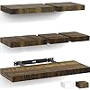 Floating Shelves for Wall Set of 6 Rustic Picture Ledge with Invisible Bracket Multi Size Combinations Wall Shelf for Display Books Kitchen Bedroom Living Room Decor Brown 4 6 8 10 16 Inch