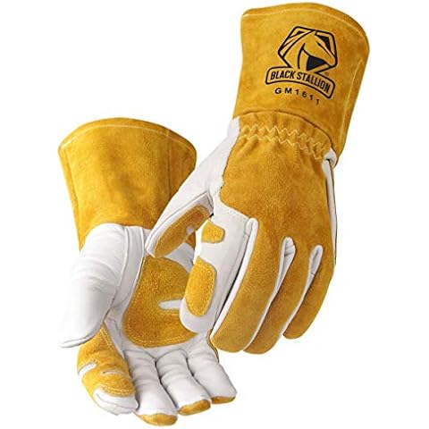 Revco GM1611 Top Grain Leather Cowhide MIG Welding Gloves with Reinforced Palm & Thumb and Index Finger, Seamless Forefinger, 5" Cuff For Extra Protection (Extra Large) Cover