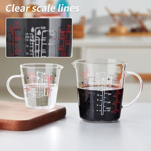 Vaso medidor de vidrio irrompible con pico y mango 500 ml miniatura 5