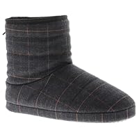 Rockstorm Andy Mens Moccasin Full Slippers - Pair of Navy Mens Boot Slippers for Winter for Super Soft Sherpa Linings & Sock, Textile Check Slipper Boot Navy 9 UK