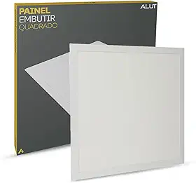 Painel LED Plafon 36W 6500K Branco Frio, Quadrado de Embutir, Bivolt, para Gesso e Teto