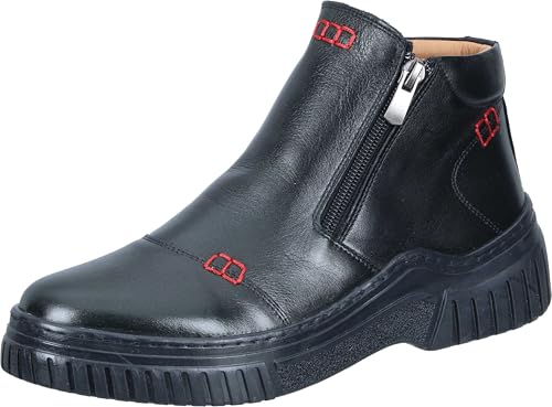 Botte mi-mollet femme Manitu 990689-01 chaussure en cuir confortable