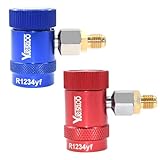 Yuesstloo R1234yf Quick Coupler, High & Low Pressure Couplers 2 Pack Set for Air Conditioning Evacuation Recharging, Adjustable R1234yf Quick Connect Adapters and AC Hose Fitting Connectors