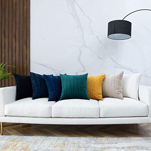 Capa de almofada decorativa de veludo com listras de veludo, pacote com 2 capas de almofada para sof