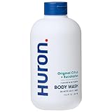 Huron Men’s Moisturizing Body Wash – Crisp & Invigorating Scent of Citrus, Eucalyptus, Mint, & Aromatic Greens - Made With Coconut Oil, Vitamin E & Witch Hazel – Vegan, Cruelty-Free - 12.2 fl oz
