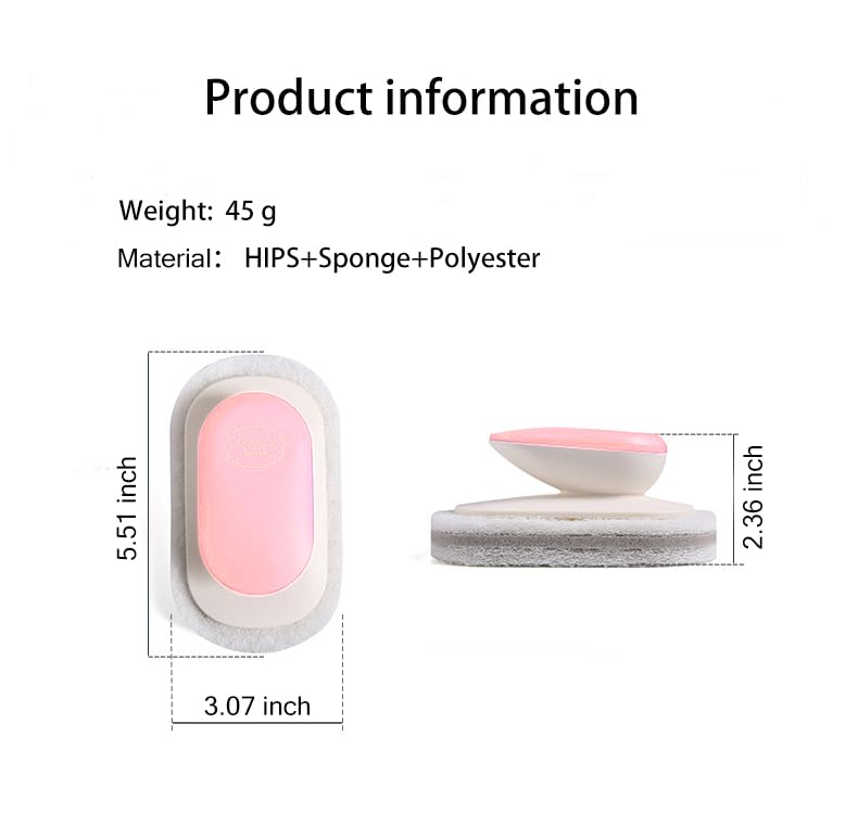 Image of No-Scratch Scouring Pad Brush Whit Comfortable Handle,Cleaning Brush for Kitchen Bathroom Bathtub Toilet Swiming Pool,Dish Brush,No-Scratch Sponge Cleaning Scrubber (Pink)