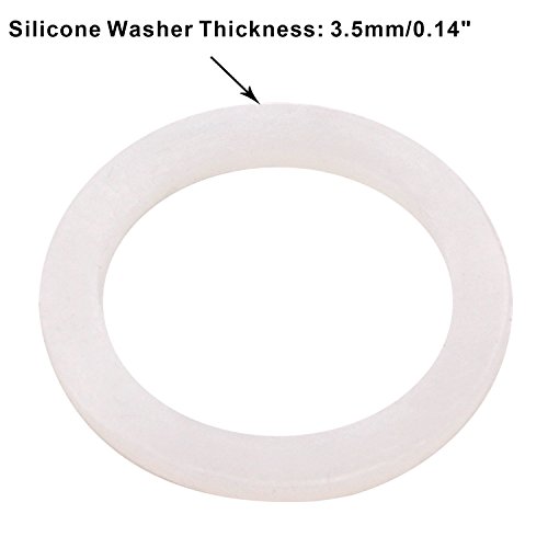 DERNORD Silicone Washer Gasket Sealing O Rings Inner Diameter: 30mm / 1.2\" (Pack of 2)