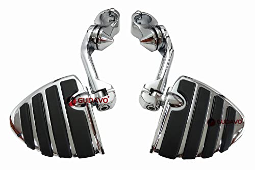 GUDAVOオートバイ フットペグ ハーレー ツーリング ロードキング ハイウェイペグ 1-1/4インチ/32mm 1インチ/24.5mm エンジンガードのに対応 ロングタイプ フットレスト フットペダル スカル 髑髏 ゾンビ 男性マウント タンデムペグ