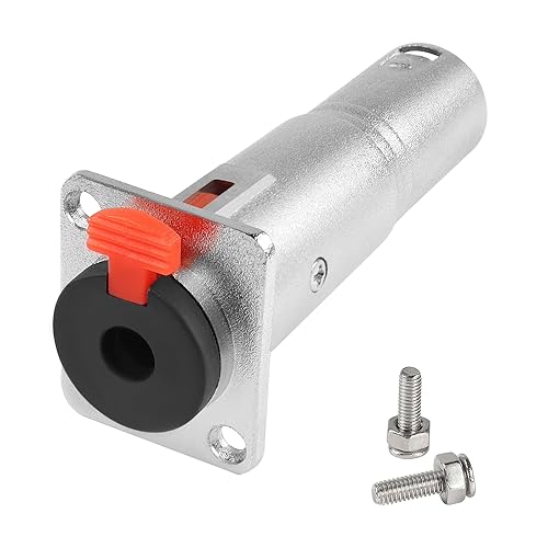 QIANRENON 6.35mm Female to XLR Male Panel Mount Adapter, Locking TRS 6.35mm Jack to 3Pin XLR Plug, Audio Connector, Adapter