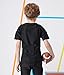 Kids Padded Compression Shirt with 6 Pads for Parkour Rugby Baseball Extreme Exercise Suit for Boys YL Black
