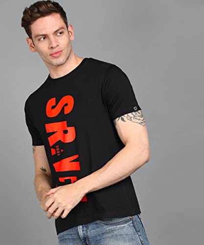 Image of Urbano Fashion Men's Graphic Printed Round Neck Half Sleeve Slim Fit Cotton T-Shirt