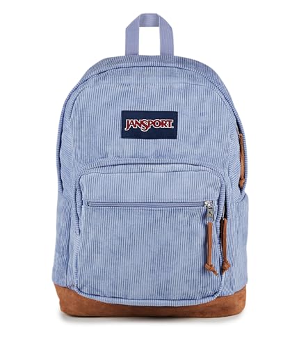 JanSport Right Pack Expressions Backpack Main Compartment 15-inch Padded Laptop Compartment Side Water Bottle Pocket Utility Pocket with Zippered Rain Flap Lavender Ash Corduroy