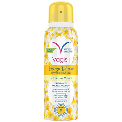 Vagisil Deodorante Intimo Spray Donna Essenza Delicata Al Gelsomino Bianco, Igiene Intima, Freschezza E Igiene Per Tutto Il Giorno, Ipoallergenico, Delicato Sulla Pelle, 125 ml