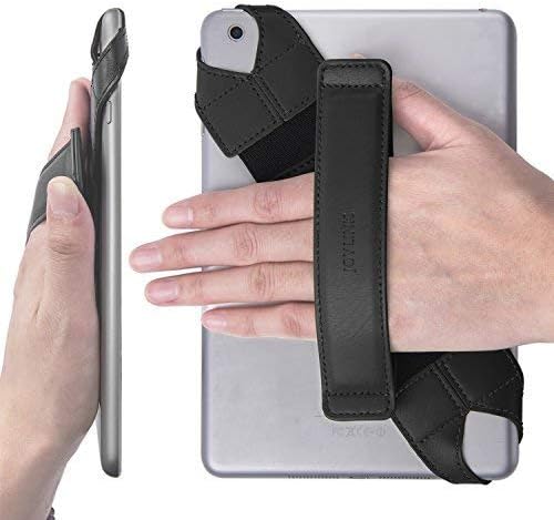 joylink Universal Tablet Hand Strap Holder, 360 Degrees Swivel Leather Handle Grip with Elastic Belt, Secure & Portable for 7.9" -8.4" Tablets (Samsung Asus Acer Google iPad Mini), Black