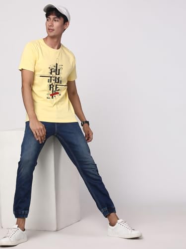 Image of ADRO Men's Graphic Printed 100% Cotton T-Shirt - Regular Fit, Printed T-Shirts for Men