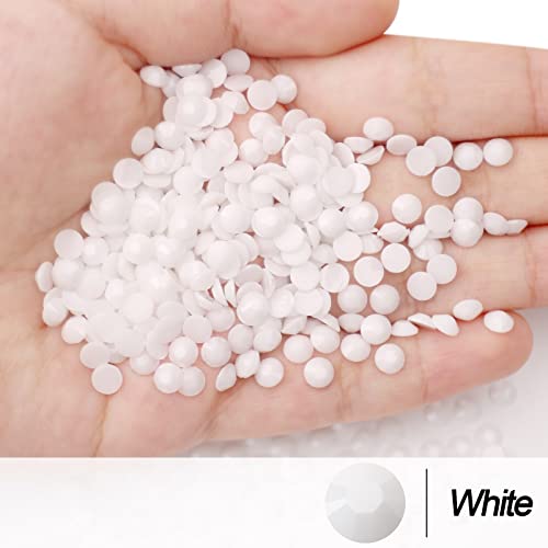 Aurehen 10000Pcs 2-6Mm White Resin Flat Back Rhinestones, Round Non Hotfix Resin Rhinestones Nail Gems Stones With Tweezer & Picker Pen For Tumblers Nail Art & Diy Decoration #TOP4
