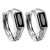 HOMSFOU Pendientes Aro Huggie para Hombre, Diseño Hip Hop, Metal Resistente Decoloración, Pendientes Decorativos Pequeños, Joyas de Moda Versátiles para Uso Diario y Estilo Urbano