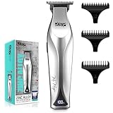 DSP Professional Trimmers for Barbers, T Blade Beard Trimmer for Men, Cordless Zinc Alloy Material Edgers Trimmer (Silver)