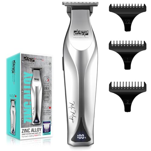 DSP Professional Trimmers for Barbers, T Blade Beard Trimmer for Men, Cordless Zinc Alloy Material Edgers Trimmer (Silver)