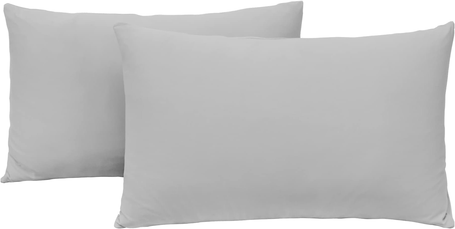 Bedemu Grey Pillowcases Set Of 2 - Standard Size 20\"x26\", 600 Thread Count Cotton, Zippered Hidden Closure, Ultra Soft - View #7