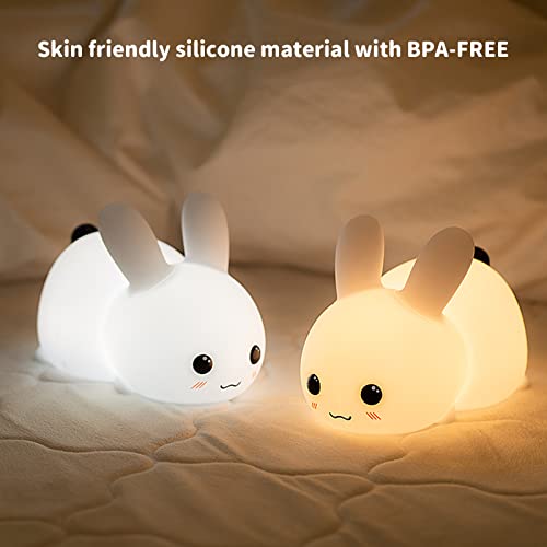 Myratts Cute Bunny Night Light For Kids, 7 Colors Kawaii Stuff Rechargeable Nightlights With Dimmable Light And Timer Setting, Birthday Eater Xmas Gift, Used For Camping Party Room Decor thumb #2