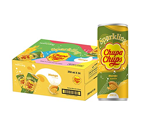 Chupa Chups Sparkling Mango Drink, prickelnde Mango Limonade, 24 Dosen mit Pfand, 24 x 250 ml