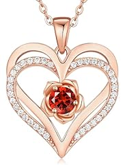 Rose Gold Plated-01-January-July-Ruby Garnet Red