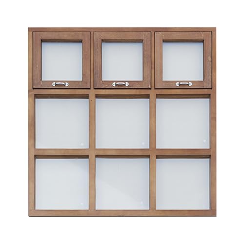 HJLKDYM Outdoor Rustic Wood Window, Wood Window with Glass, Home